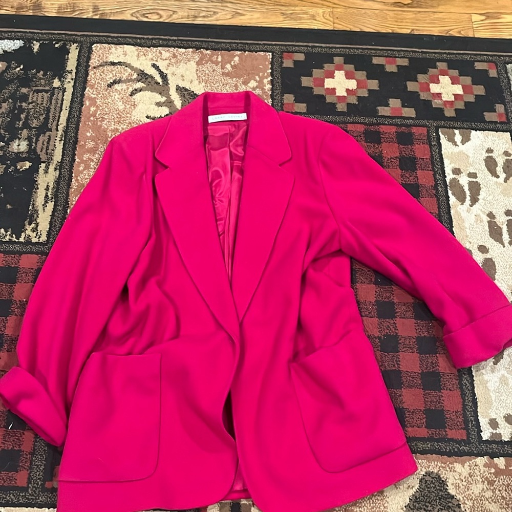 Womens vintage hot pink Larry Levine wool blazer